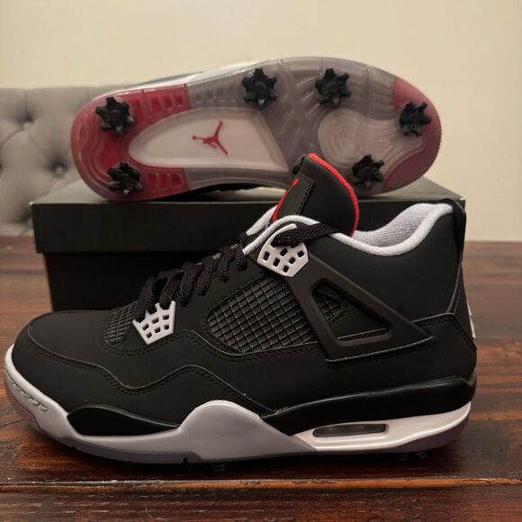 Nike Air Jordan 4 Retro Golf Bred Shoes